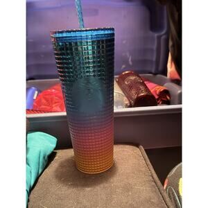 Starbucks 2023 24oz Rainbow Ombre Grid Tim Singleton Pride Tumbler Cold Cup
